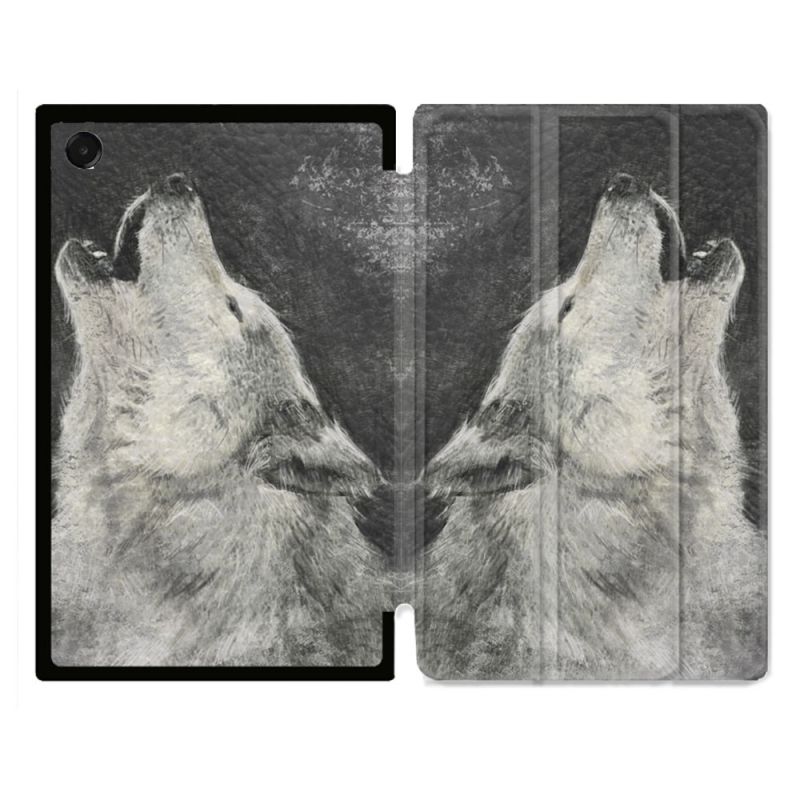 Coque Renforcée Pour Galaxy Tab A11 Plus Animal Loup Hurlement