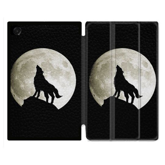 Coque Renforcée Pour Galaxy Tab A11 Plus Animal Loup Noir