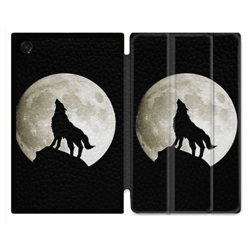 Coque Renforcée Pour Galaxy Tab A11 Plus Animal Loup Noir