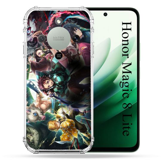 Coque Renforcée Pour Honor Magic 8 Lite 5G Manga Demon Slayer Groupe