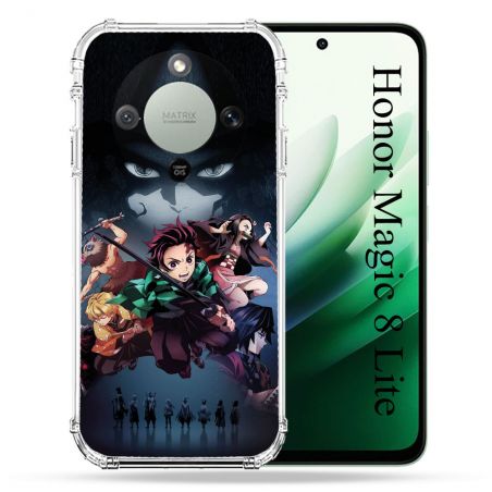 Coque Renforcée Pour Honor Magic 8 Lite 5G Manga Demon Slayer Noir