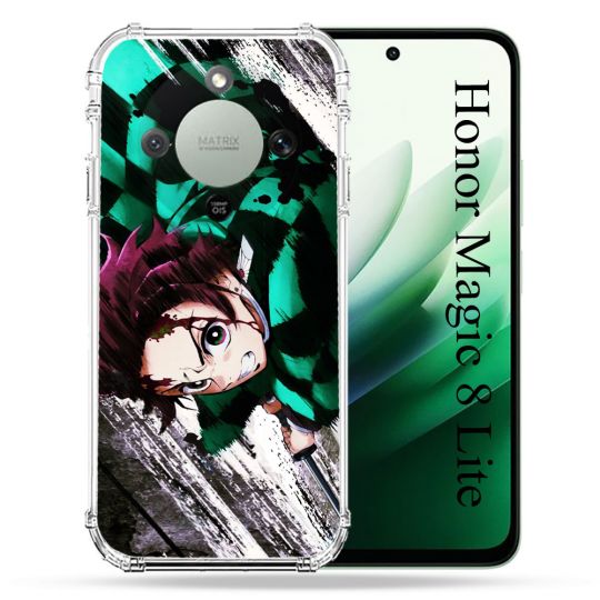 Coque Renforcée Pour Honor Magic 8 Lite 5G Manga Demon Slayer Tanjiro
