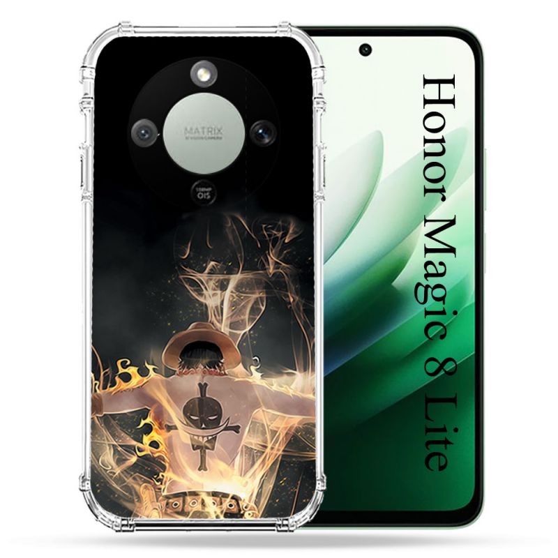 Coque Renforcée Pour Honor Magic 8 Lite 5G Manga One Piece Ace Noir