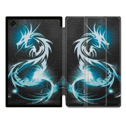 Coque Renforcée Pour Galaxy Tab A11 Plus Fantastique Dragon Bleu