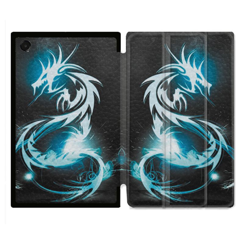 Coque Renforcée Pour Galaxy Tab A11 Plus Fantastique Dragon Bleu