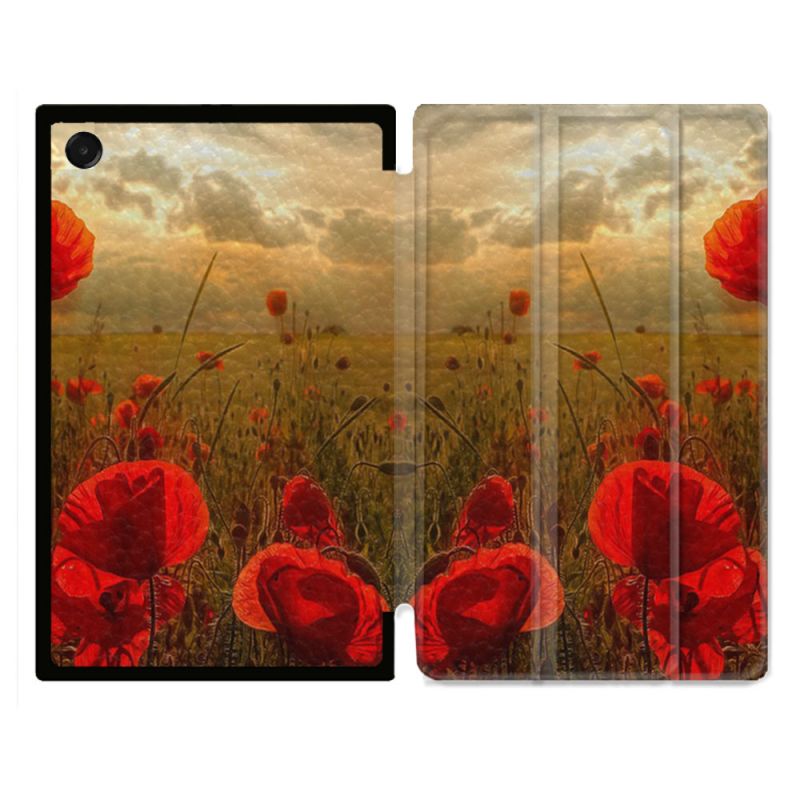Coque Renforcée Pour Galaxy Tab A11 Plus Fleur Coquelicot