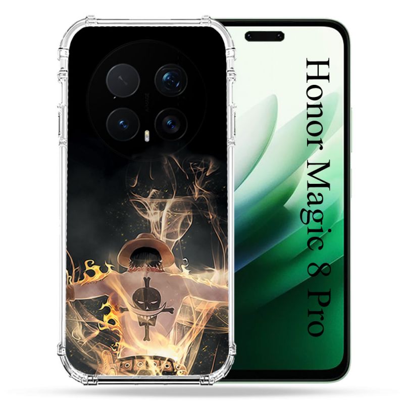 Coque Renforcée Pour Honor Magic 8 Pro 5G Manga One Piece Ace Noir