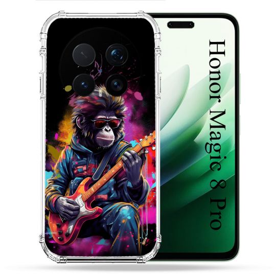 Coque Renforcée Pour Honor Magic 8 Pro 5G Musique Rock Singe