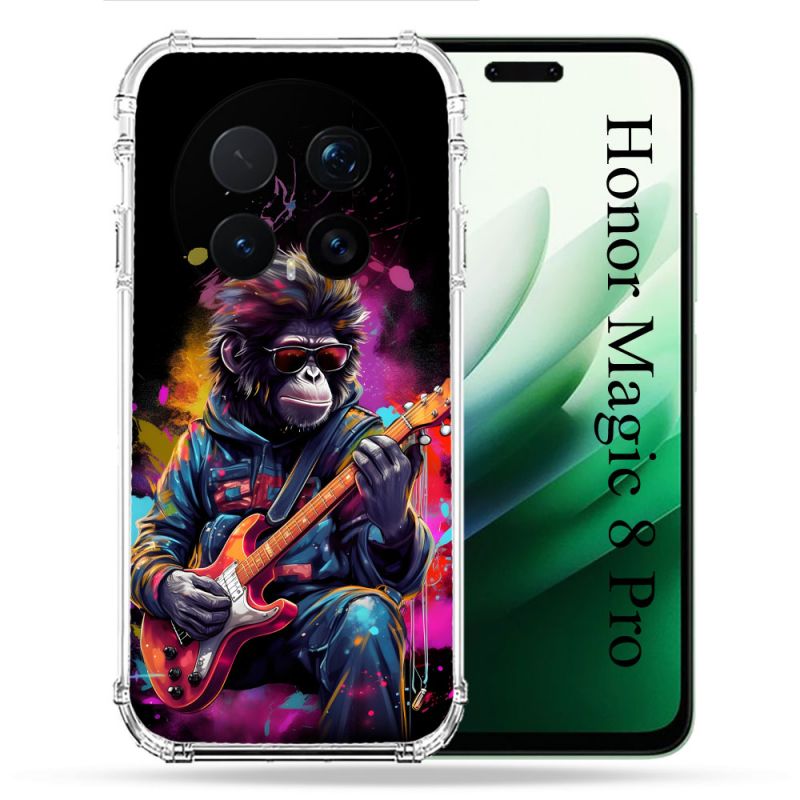 Coque Renforcée Pour Honor Magic 8 Pro 5G Musique Rock Singe
