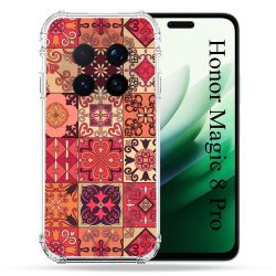 Coque Renforcée Pour Honor Magic 8 Pro 5G Texture Carreau Ciment Rouge