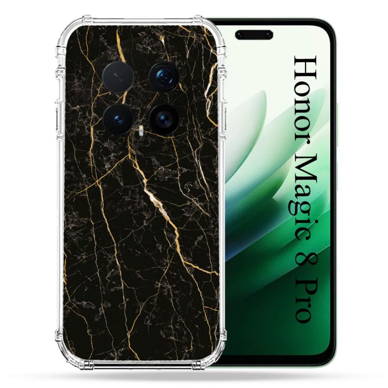 Coque Renforcée Pour Honor Magic 8 Pro 5G Texture Marbre Noir