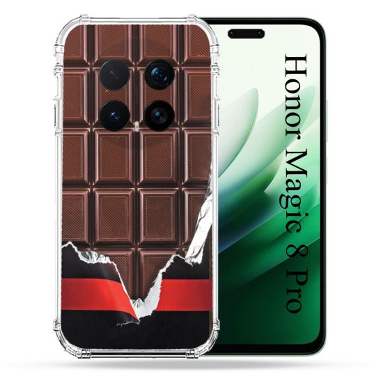 Coque Renforcée Pour Honor Magic 8 Pro 5G Texture Trompe Oeil Chocolat