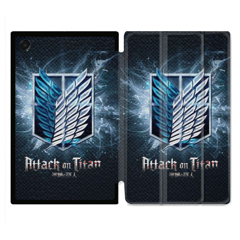Coque Renforcée Pour Galaxy Tab A11 Plus Manga Attaque Titans Noir