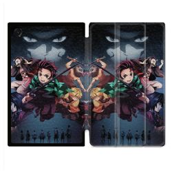 Coque Renforcée Pour Galaxy Tab A11 Plus Manga Demon Slayer Noir