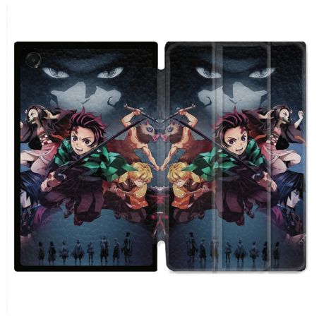 Coque Renforcée Pour Galaxy Tab A11 Plus Manga Demon Slayer Noir