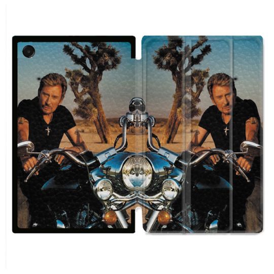 Coque Renforcée Pour Galaxy Tab A11 Plus Musique Johnny Hallyday Moto