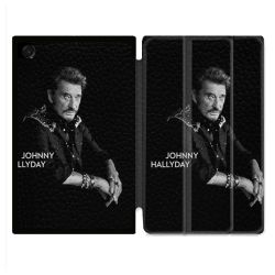 Coque Renforcée Pour Galaxy Tab A11 Plus Musique Johnny Hallyday Noir