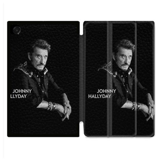 Coque Renforcée Pour Galaxy Tab A11 Plus Musique Johnny Hallyday Noir
