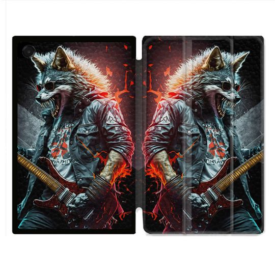 Coque Renforcée Pour Galaxy Tab A11 Plus Musique Rock Loup