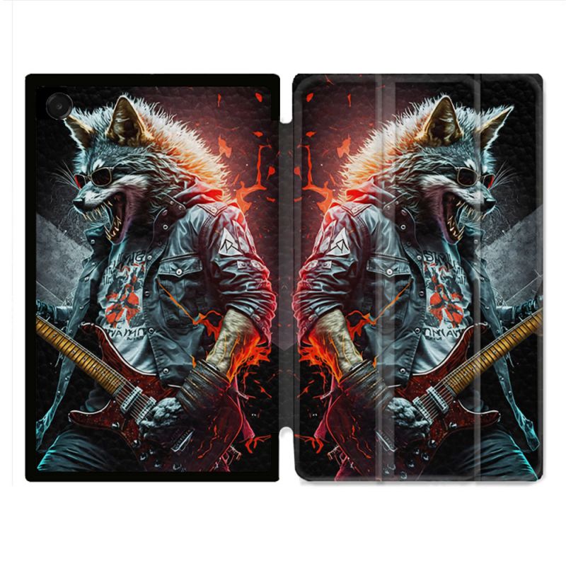 Coque Renforcée Pour Galaxy Tab A11 Plus Musique Rock Loup