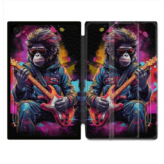 Coque Renforcée Pour Galaxy Tab A11 Plus Musique Rock Singe