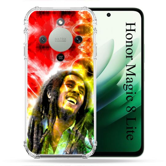 Coque Renforcée Pour Honor Magic 8 Lite 5G Musique Bob Marley Color