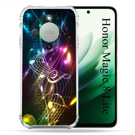 Coque Renforcée Pour Honor Magic 8 Lite 5G Musique Partition Multicolore