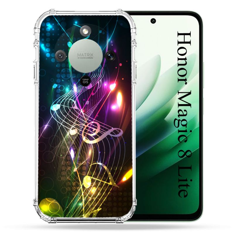 Coque Renforcée Pour Honor Magic 8 Lite 5G Musique Partition Multicolore