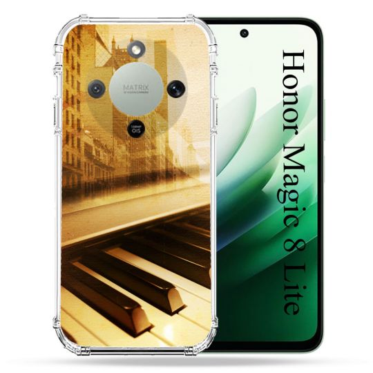Coque Renforcée Pour Honor Magic 8 Lite 5G Musique Piano Retro