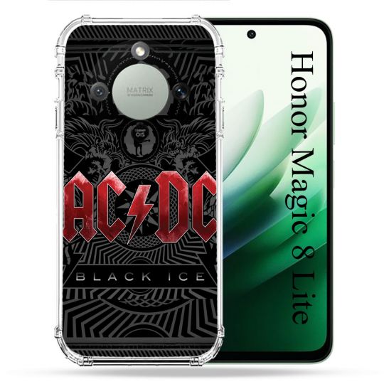 Coque Renforcée Pour Honor Magic 8 Lite 5G Musique Rock ACDC Rouge