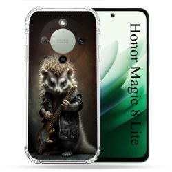 Coque Renforcée Pour Honor Magic 8 Lite 5G Musique Rock Herisson
