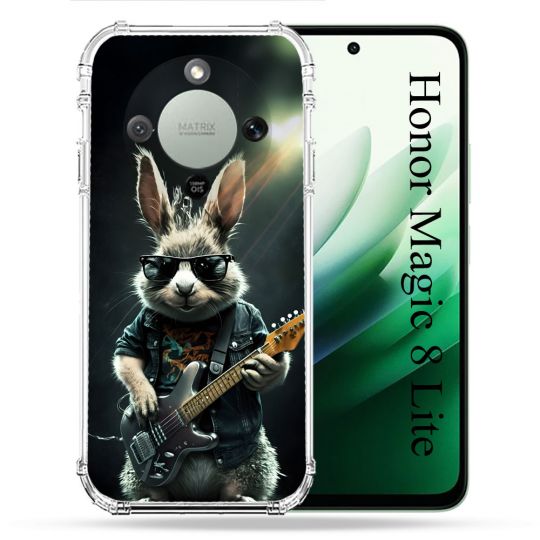 Coque Renforcée Pour Honor Magic 8 Lite 5G Musique Rock Lapin