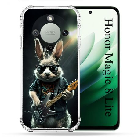 Coque Renforcée Pour Honor Magic 8 Lite 5G Musique Rock Lapin
