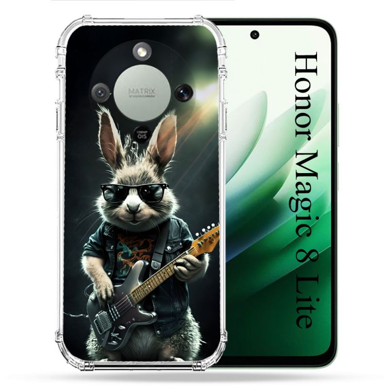 Coque Renforcée Pour Honor Magic 8 Lite 5G Musique Rock Lapin