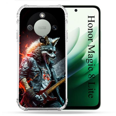 Coque Renforcée Pour Honor Magic 8 Lite 5G Musique Rock Loup