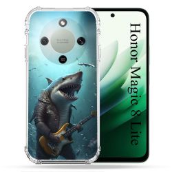 Coque Renforcée Pour Honor Magic 8 Lite 5G Musique Rock Requin