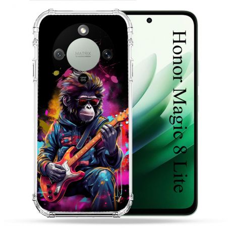 Coque Renforcée Pour Honor Magic 8 Lite 5G Musique Rock Singe
