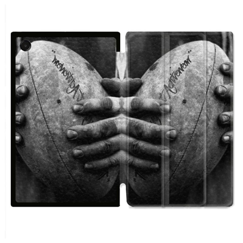 Coque Renforcée Pour Galaxy Tab A11 Plus Sport Rugby Ballon Vintage