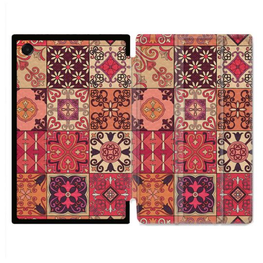 Coque Renforcée Pour Galaxy Tab A11 Plus Texture Carreau Ciment Rouge