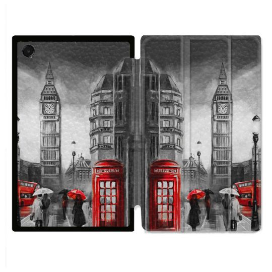 Coque Renforcée Pour Galaxy Tab A11 Plus Voyage Angleterre Londres Vintage