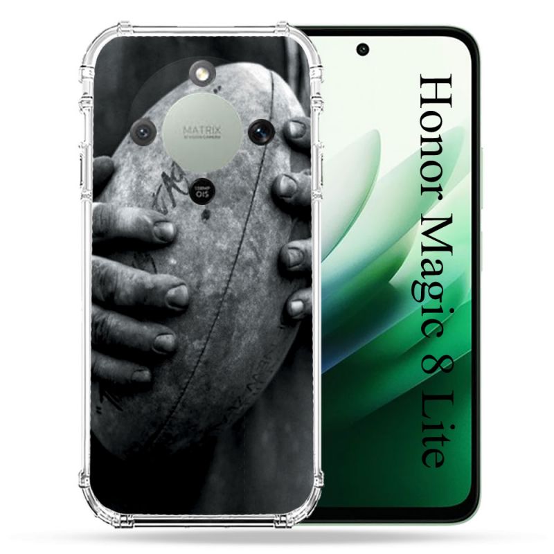 Coque Renforcée Pour Honor Magic 8 Lite 5G Sport Rugby Ballon Vintage