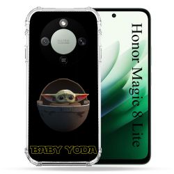 Coque Renforcée Pour Honor Magic 8 Lite 5G Star Wars - Yoda bebe noir
