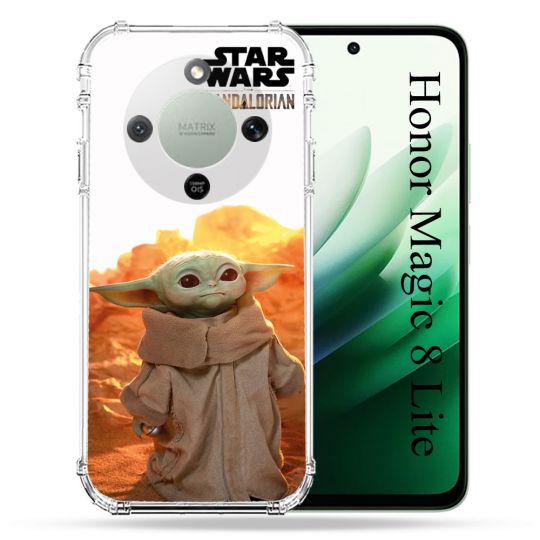 Coque Renforcée Pour Honor Magic 8 Lite 5G Star Wars - Yoda bebe soleil