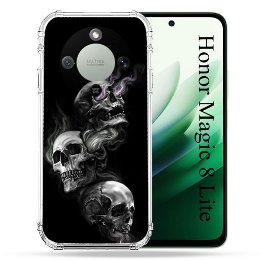 Coque Renforcée Pour Honor Magic 8 Lite 5G Tete de Mort Triple
