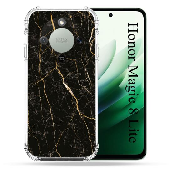 Coque Renforcée Pour Honor Magic 8 Lite 5G Texture Marbre Noir
