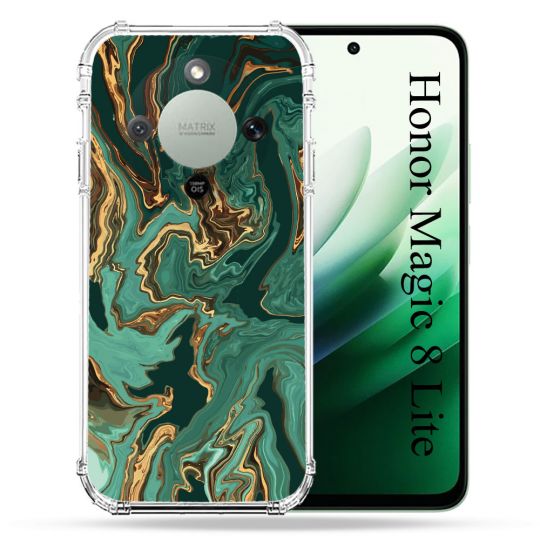 Coque Renforcée Pour Honor Magic 8 Lite 5G Texture Marbre Vert