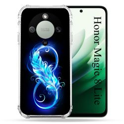 Coque Renforcée Pour Honor Magic 8 Lite 5G Texture Plume Infini Bleu