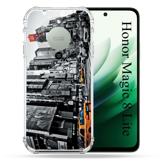 Coque Renforcée Pour Honor Magic 8 Lite 5G Voyage Amerique USA New York Taxi