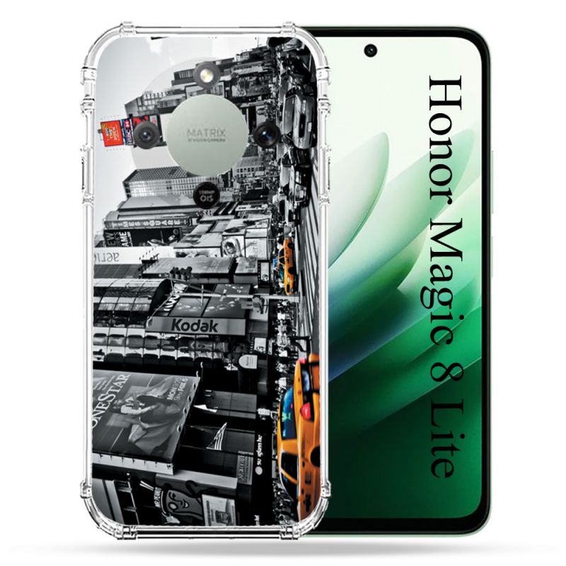 Coque Renforcée Pour Honor Magic 8 Lite 5G Voyage Amerique USA New York Taxi