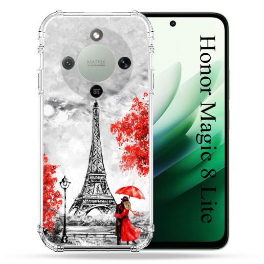 Coque Renforcée Pour Honor Magic 8 Lite 5G Voyage France Paris Rouge